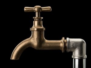 Brass faucet and a water-pipe